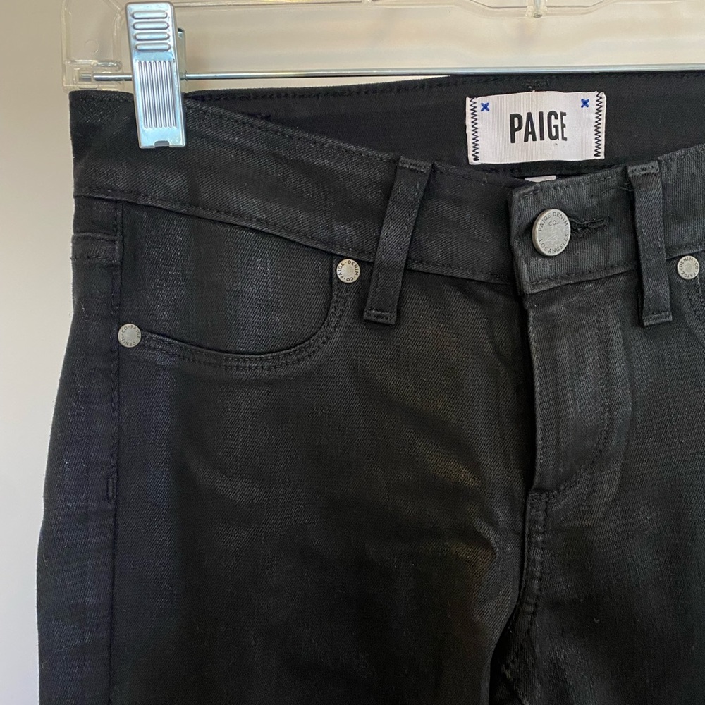PAIGE Black Verdugo Coated Skinny Jeans - Picture 9 of 10